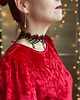 chokery Świąteczny czarny koronkowy choker w styly Stranger Things 1