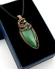 wisiory Wisiorek z zielonym agatem  wire wrapping 2