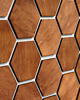 dekoracje - na ścianę Panel Ścienny Drewniany Heksagon MAHOŃ Geometryczny Lamel Heksagon Dekor 2