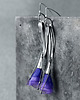 kolczyki wire wrapping Srebrne delikatne kolczyki Fioletowe listki 1