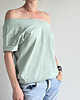 t-shirt damskie Szałwia Oversize Bez Nadruku 2