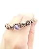 bransoletki wire wrapping Miedziana bransoleta mankietowa z ametystem i granatem - Zamówienie specjalne 4