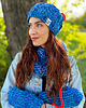 czapki damskie Czapka MERINO 66% ,,Niebieskości SMILE 2