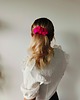 spinki i klamry do włosów Scrunchie spinka klamra jedwabna neonowa fuksja 3