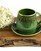 filiżanki Kubek / Filiżanka ze spodkiem beczułka  zielona 300 ml - Natura 3