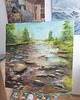 obrazy Obraz olejny ręcznie malowany 80x80 "Izerka" góry pejzaż 1