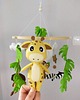 karuzele i girlandy do łóżeczka Karuzela safari z imieniem, zebra, żyrafa, lew i małpka handmade 4