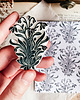 stemple Ręcznie robiony stempel do scrapbookingu, polny kwiat w stylu art nouveau 3