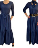 sukienki maxi damskie Sukienka maxi z cienkiego jeansu, falbany roz 36-56 8