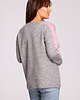 swetry damskie  Sweter w serek z kontrastowymi lampasami-szary(BK-093) 3