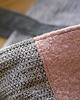 torby na zakupy Duża shopperka z szarej plecionki i pudroworóżowej bukli unikat handmade 3
