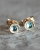 kolczyki złote Niebieski topaz- kolczyki w złocie 585, prezent 2