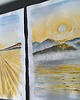 grafiki i ilustracje Złote akwarele 30x42 słońce morze zachód szlagmetal złoto folia Golden Sun 7