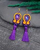 kolczyki soutache Kolczyki sutasz z chwostami pomarańczowo fioletowe kolorowe Jolly 2
