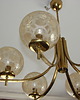 lampy wiszące Żyrandol vintage lata 70. Mosiądz, aluminium i szkło 6x E14 7