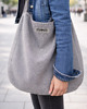 torby na ramię Duża  boho torba szary  XXL na ramię pojemna miejska 1