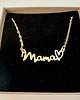 złote naszyjniki Naszyjnik pozłacany z napisem mama 1