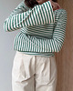 bluzki z długim rękawem damskie Longsleeve Sense green stripes bawełna 7