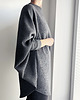bluza bez kaptura damska Bluza oversize długi Nietoperz jasnoszary melanż pikowany 2