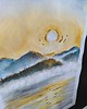grafiki i ilustracje Złote akwarele 30x42 słońce morze zachód szlagmetal złoto folia Golden Sun 5