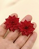 kolczyki z masy plastycznej Kolczyki dalie czerwone handmade, jesienne kolczyki kwiatowe 5