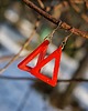kolczyki z żywicy Kolczyki wiszące z żywicy czerwone trójkąty z płatkami holo 2