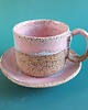 kubki Różowa ceramiczna iliżanka / kubekz talerzykiem 2