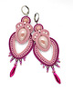 kolczyki soutache Delikatne kolczyki w kolorze pudrowego różu 3