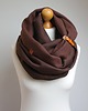 szale damskie Duży gruby zimowy komin damski CZEKOLADOWY, KOMIN oversize z zapinką 2