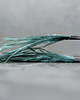 kolczyki wire wrapping Srebrne kolczyki PIÓRA EMU oliwkowe 2