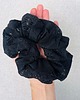 gumki do włosów Czarna scrunchie z koronką  6