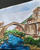 grafiki i ilustracje Mostar miasto most Bośnia pejzaż rzeka obraz akwarela 21x30 4