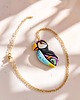 wisiory Naszyjnik z maskonurem, kolorowa artystyczna biżuteria z ptakiem 4