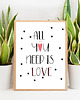plakaty Plakat miłosny ALL YOU NEED IS LOVE napisy 2