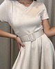 sukienki midi damskie Sukienka z paskiem Beige 3
