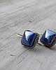 kolczyki wire wrapping Lśniący granat -  kwadracik - kolczyki 2
