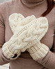 rękawiczki damskie Białe rękawiczki wełniane z jednym palcem w warkocze 4