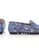 półbuty damskie Skórzane mokasyny Zapato model 001 niebieskie kwiaty 3
