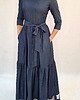 sukienki maxi damskie Sukienka maxi z cienkiego jeansu, falbany roz 36-56 5