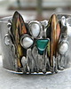 bransoletki wire wrapping Brązowy  liść  - BRANSOLETA MANKIET  CUFF 1