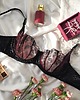 biustonosze damskie Biustonosz Dark Rose balkonetka- bordowy haft 3