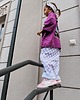 spodnie dla chłopców Baggy muślinowe checkered lilac 3