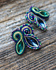 kolczyki soutache Kolczyki soutache - granat i zieleń z odrobiną fioletu 1