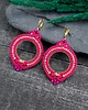 kolczyki soutache Kolczyki sutasz różowe kółka Jolly lekkie okrągłe romantyczne 2