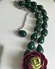 chokery Naszyjnik Choker "Szmaragdowy Ranunculus" 6