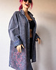 płaszcze damskie Drelichowy płaszcz Denim oversize 8