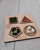 puzzle dla dzieci Sensoryczny sorter kształtów Drewniana układanka (4 wypełnienia) 1