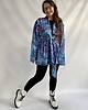 bluza bez kaptura damska Aksamitna BLUZA/ KIMONO domowe/marynarka, autorski print niebieska RAFA KORALOWA 1