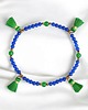 bransoletki z kamieni naturalnych NA NOGĘ : summer collection : jadeit i chwosty : chabrowo-zielona 1