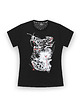 t-shirt damskie T-shirt damski zwierzątka czarny 1